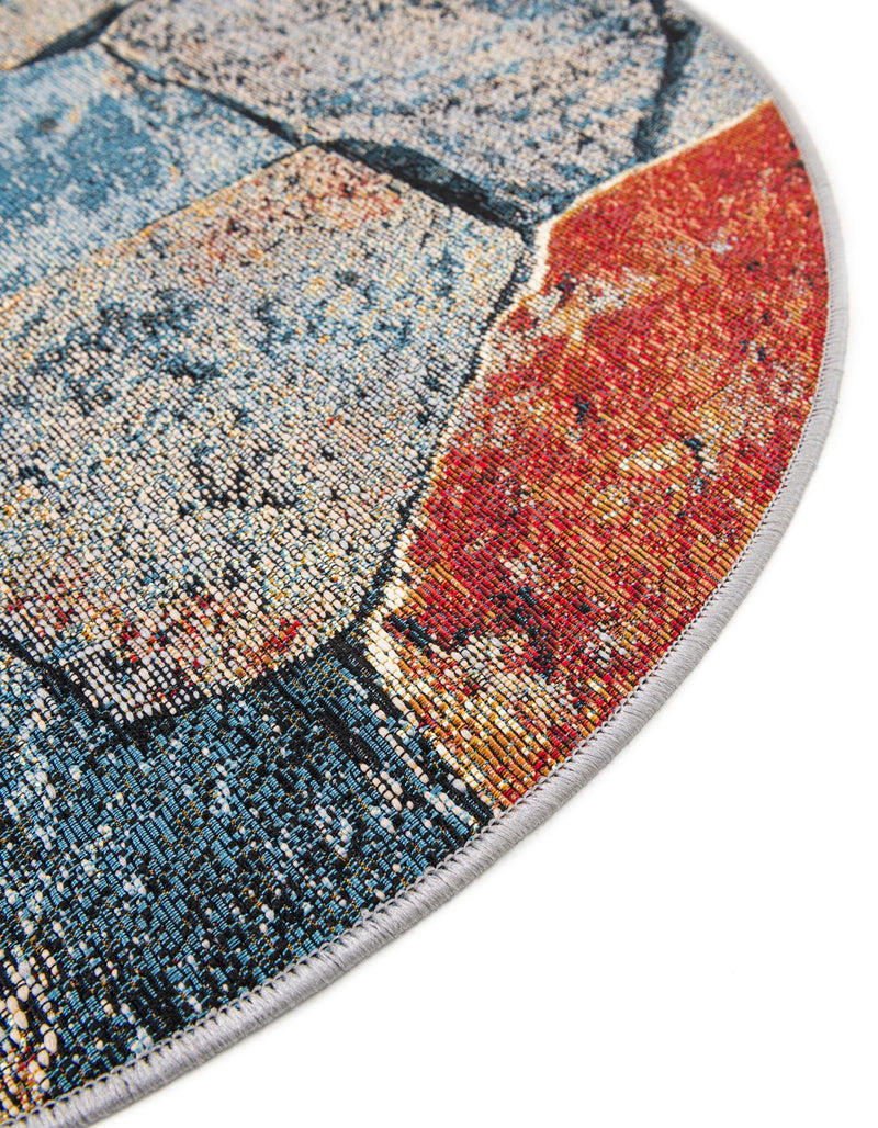 Urban Terrace Collection Area Rug -  Boulevard Round Multi  lifestyle 63