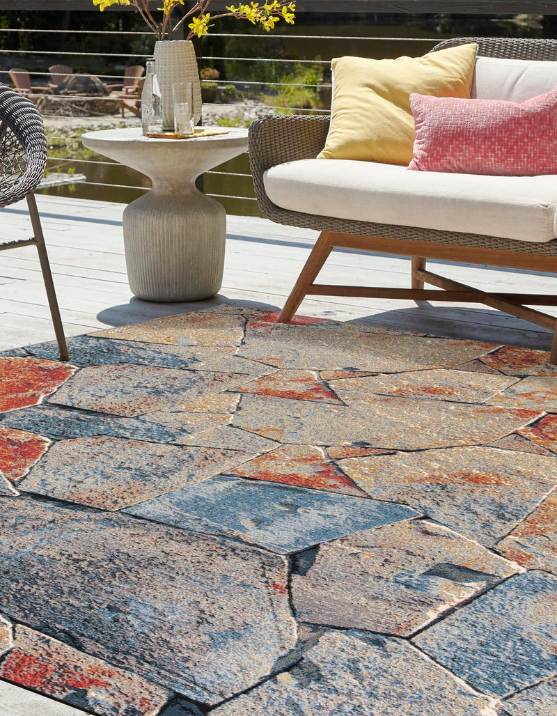 Urban Terrace Collection Area Rug -  Boulevard Square Multi  lifestyle 32