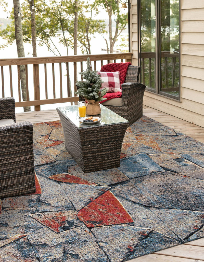 Urban Terrace Collection Area Rug -  Boulevard Square Multi  lifestyle 38