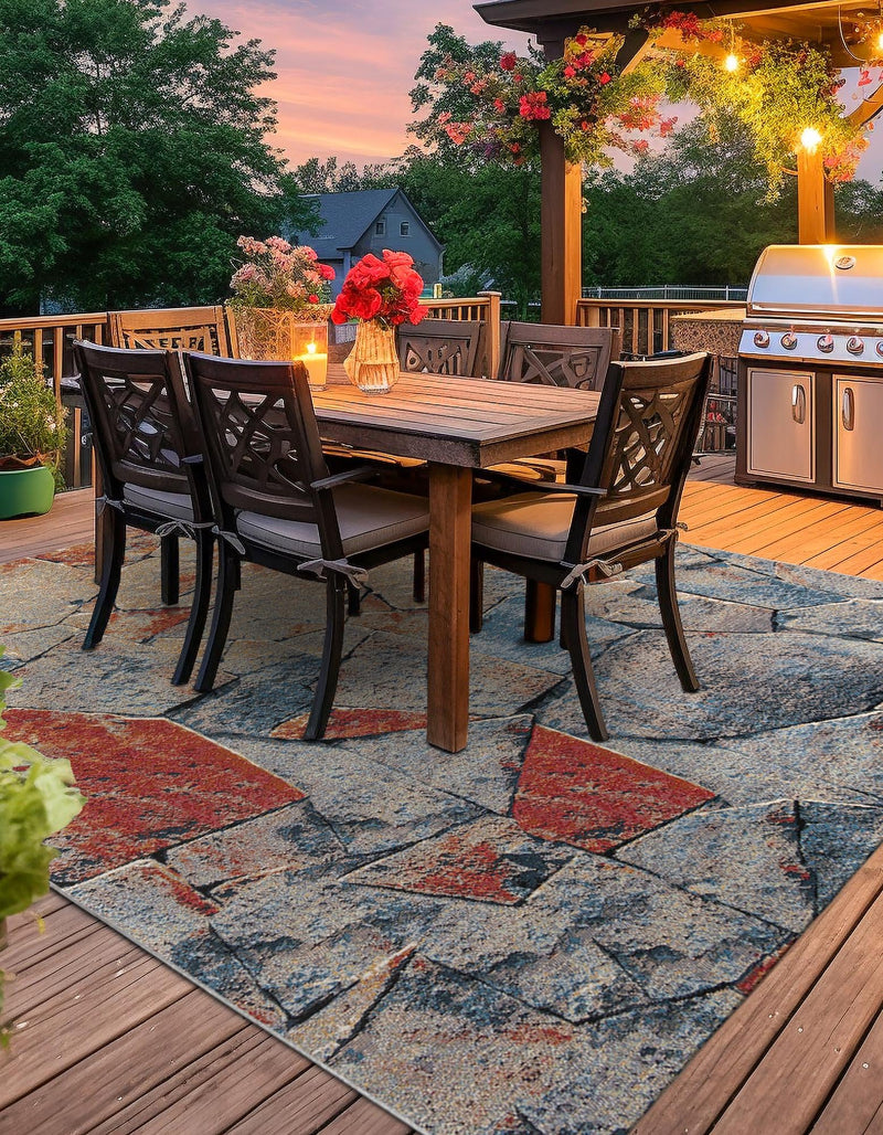Urban Terrace Collection Area Rug -  Boulevard Square Multi  lifestyle 44