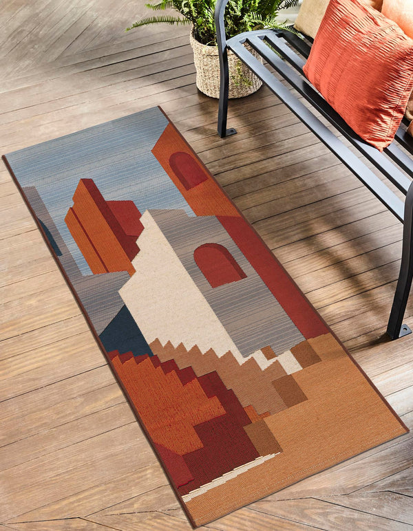 Urban Terrace Collection Area Rug -  Patio Runner Multi  lifestyle 25