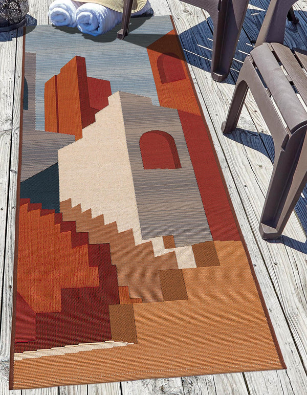 Urban Terrace Collection Area Rug -  Patio Runner Multi  lifestyle 31