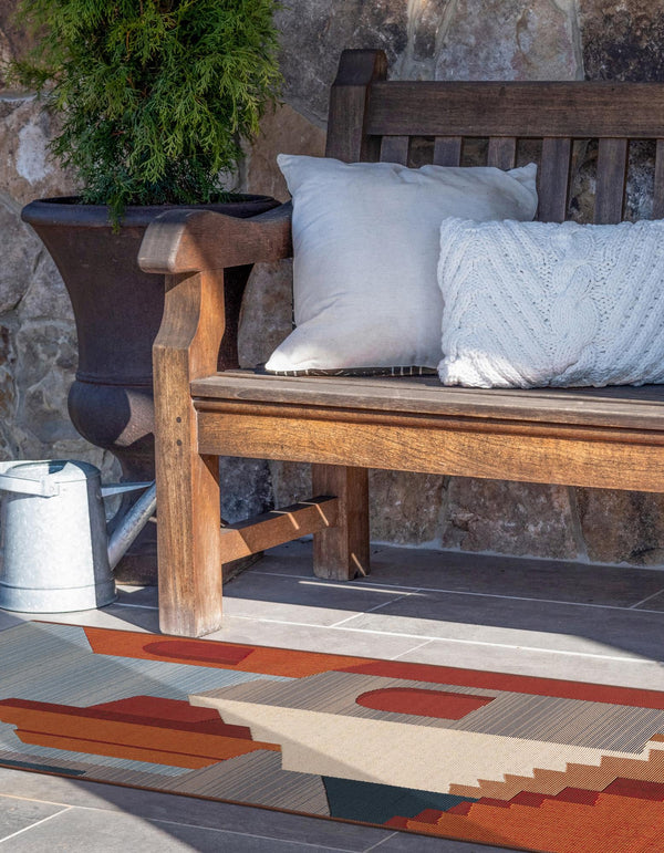 Urban Terrace Collection Area Rug -  Patio Runner Multi  lifestyle 49