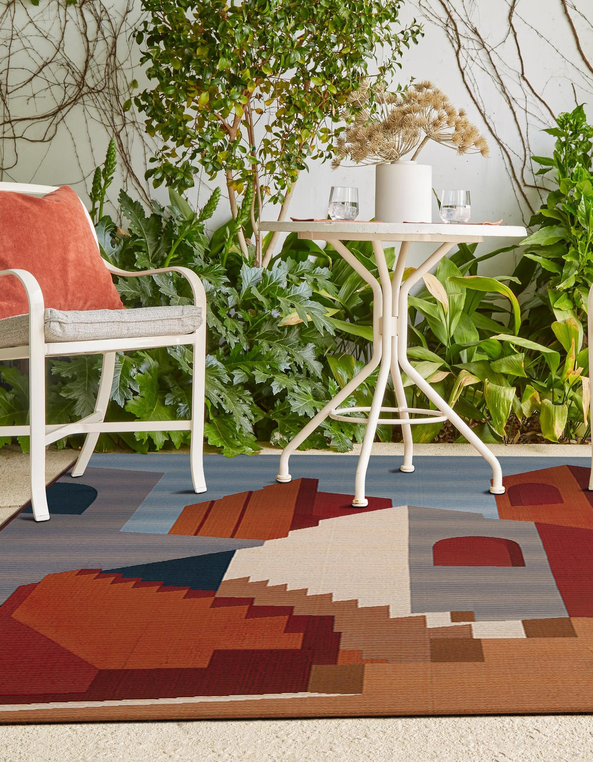 Urban Terrace Collection Area Rug -  Patio Rectangle Multi  lifestyle 4