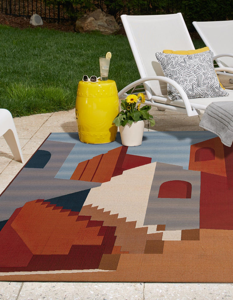 Urban Terrace Collection Area Rug -  Patio Rectangle Multi  lifestyle 5