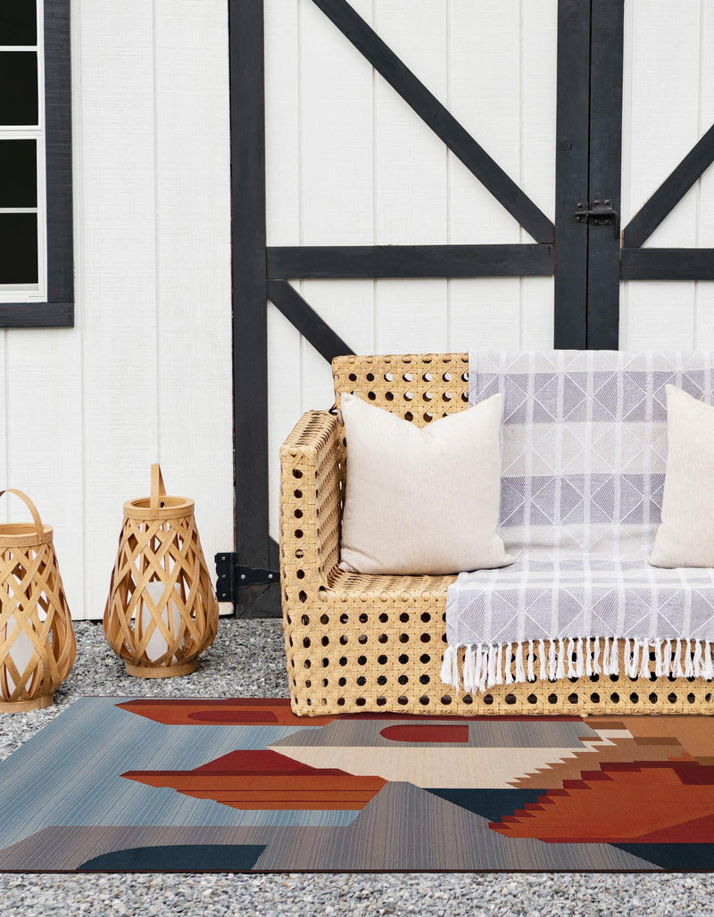 Urban Terrace Collection Area Rug -  Patio Rectangle Multi  lifestyle 11