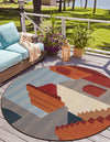 Urban Terrace Collection Area Rug -  Patio Round Multi  lifestyle 39
