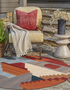 Urban Terrace Collection Area Rug -  Patio Round Multi  lifestyle 45