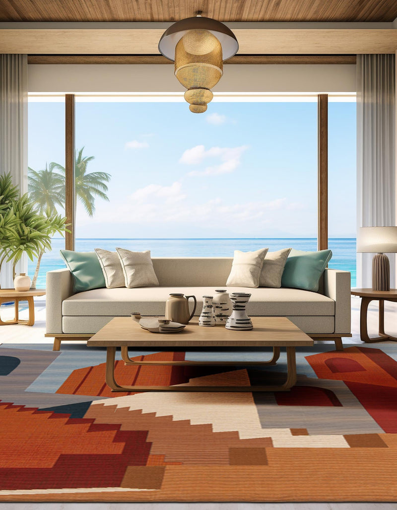 Urban Terrace Collection Area Rug -  Patio Square Multi  lifestyle 35