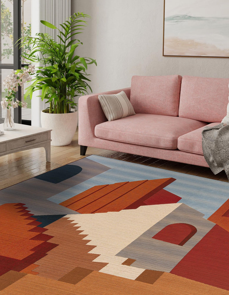 Urban Terrace Collection Area Rug -  Patio Square Multi  lifestyle 47