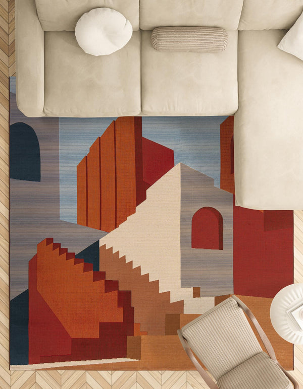 Urban Terrace Collection Area Rug -  Patio Square Multi  lifestyle 53