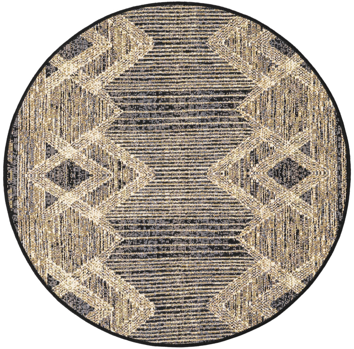Urban Terrace Collection Area Rug -  Loft Round Charcoal  lifestyle 24