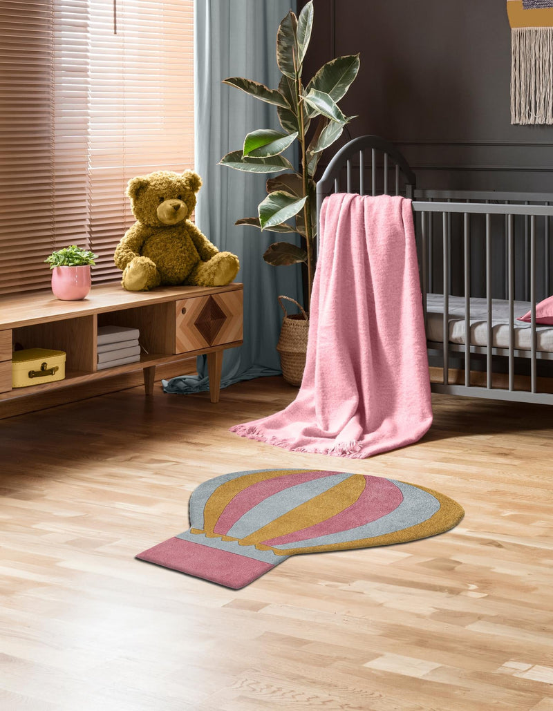 Whimsy Wonders Wool Collection Area Rug -  Oasis Square Multi  lifestyle 3