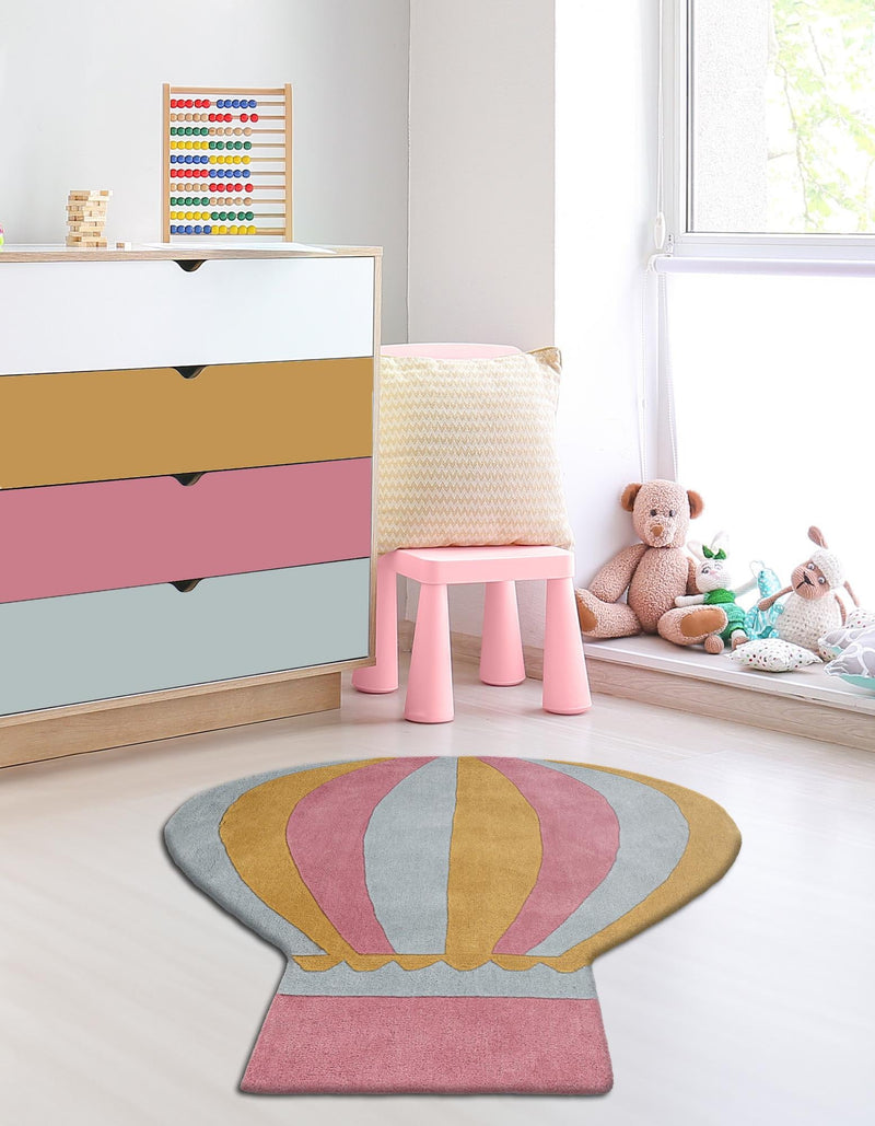 Whimsy Wonders Wool Collection Area Rug -  Oasis Square Multi  lifestyle 4