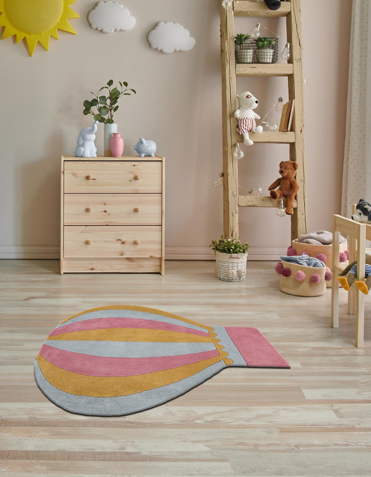 Whimsy Wonders Wool Collection Area Rug -  Oasis Square Multi  lifestyle 5