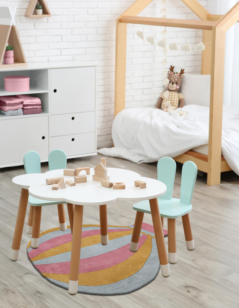 Whimsy Wonders Wool Collection Area Rug -  Oasis Square Multi  lifestyle 7