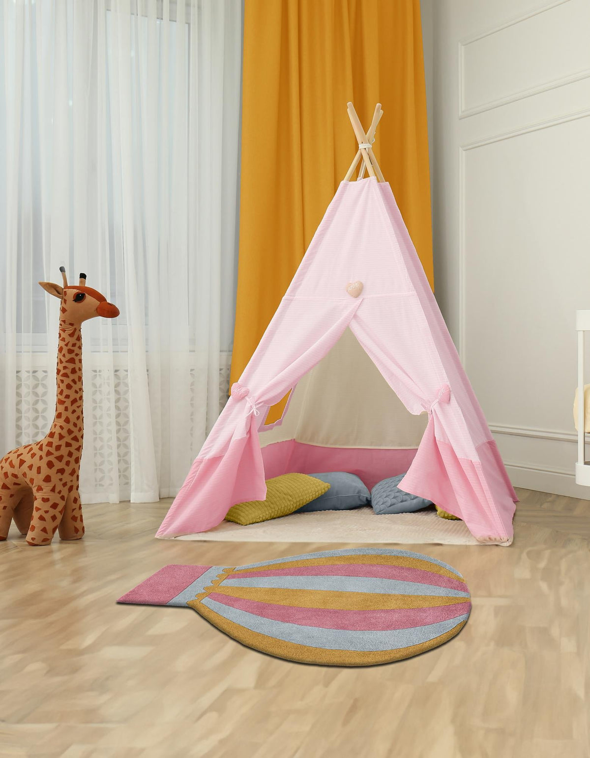Whimsy Wonders Wool Collection Area Rug -  Oasis Square Multi  lifestyle 8