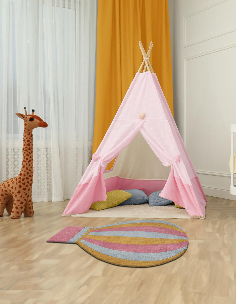 Whimsy Wonders Wool Collection Area Rug -  Oasis Square Multi  lifestyle 8