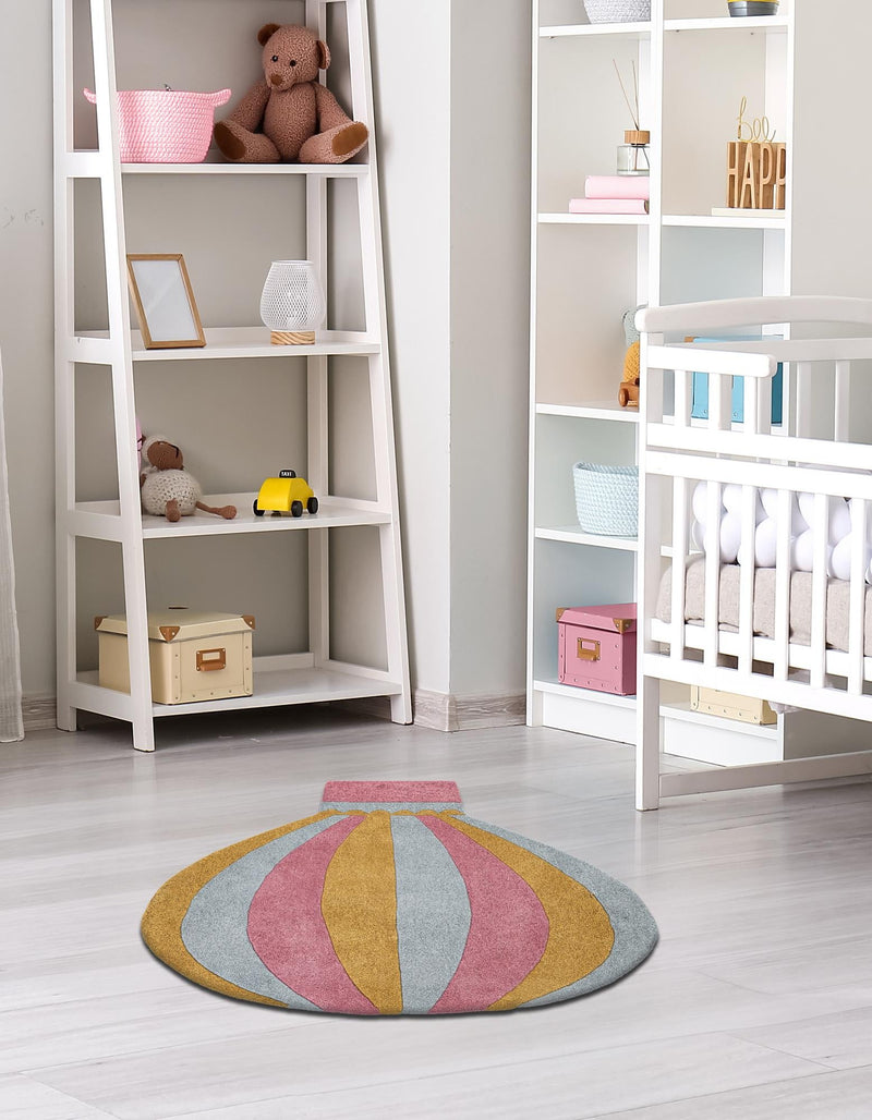 Whimsy Wonders Wool Collection Area Rug -  Oasis Square Multi  lifestyle 10
