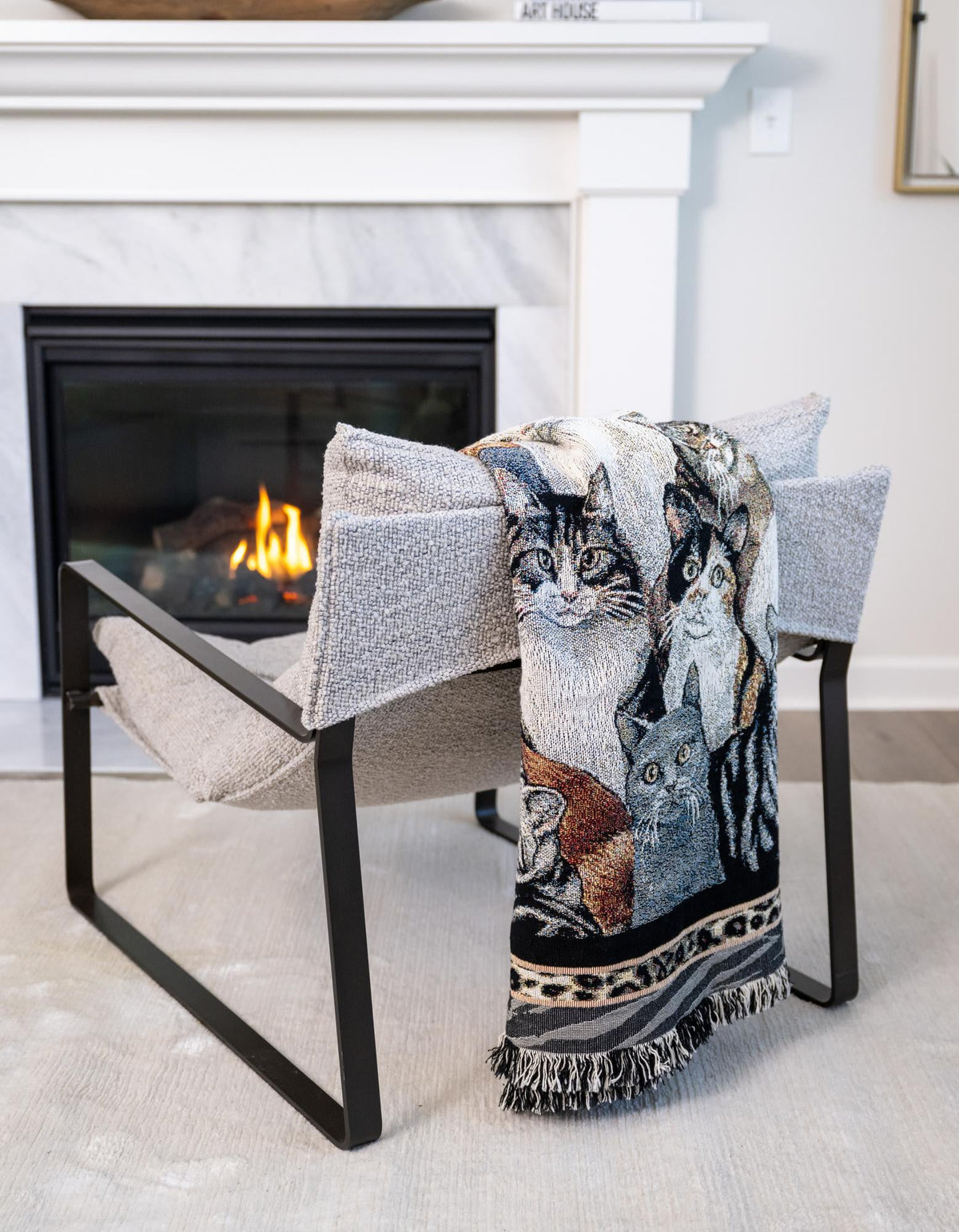Fleece Haven Collection Area Rug -  Urbana Rectangle Black and White  lifestyle 2