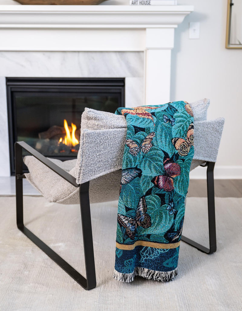 Fleece Haven Collection Area Rug -  Waco Rectangle Blue  lifestyle 2