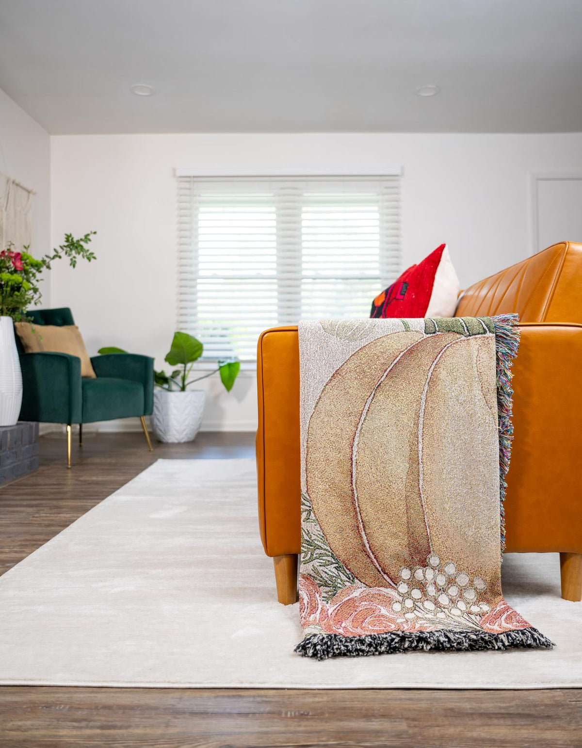 Fleece Haven Collection Area Rug -  Yuma Rectangle Orange  lifestyle 3