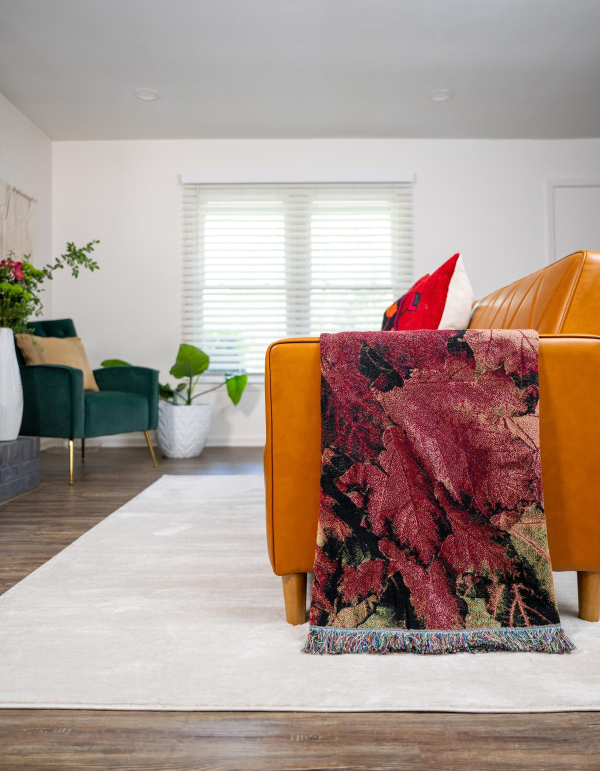 Fleece Haven Collection Area Rug -  Orem Rectangle Orange  lifestyle 3