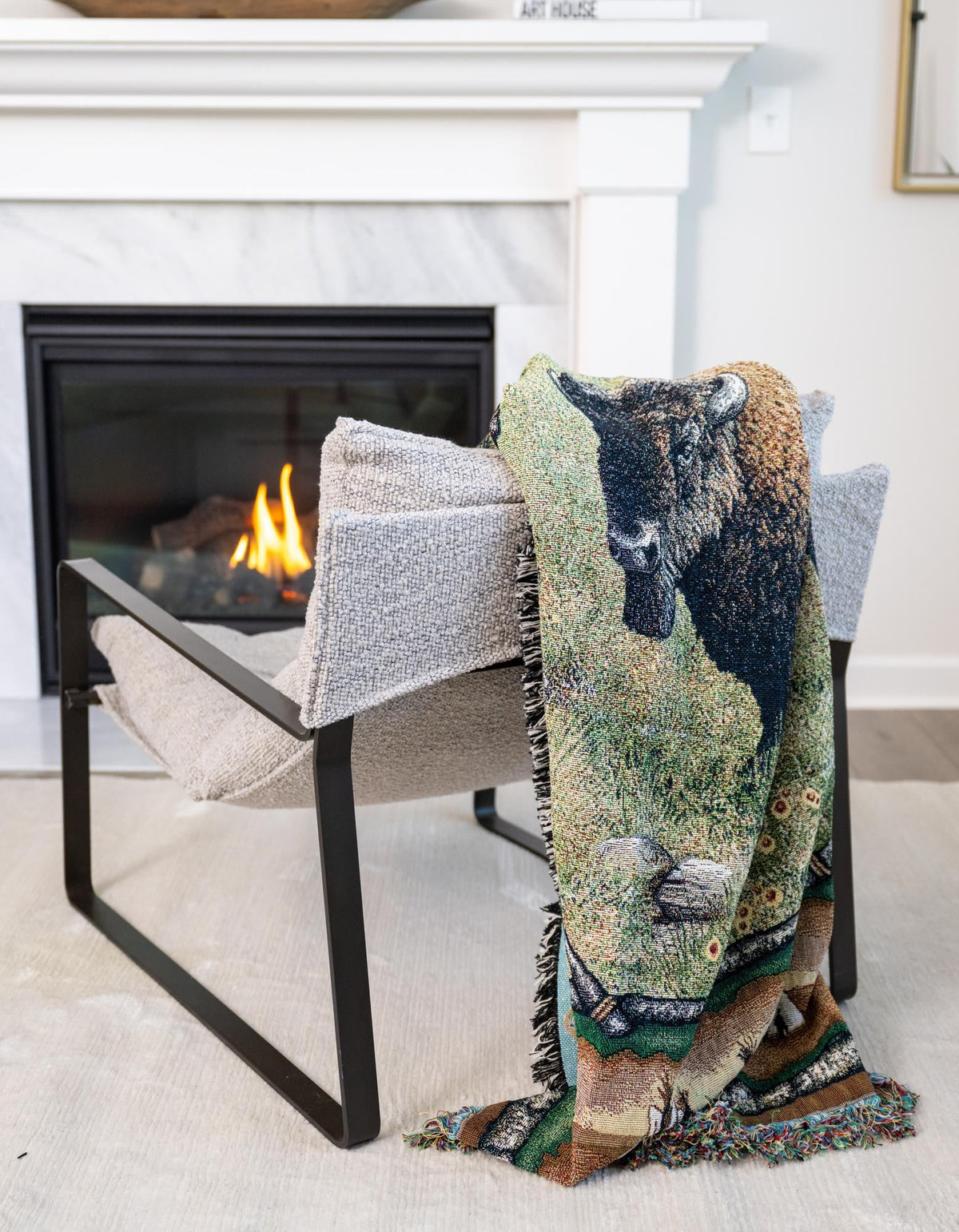 Fleece Haven Collection Area Rug -  Utica Rectangle Multi  lifestyle 2