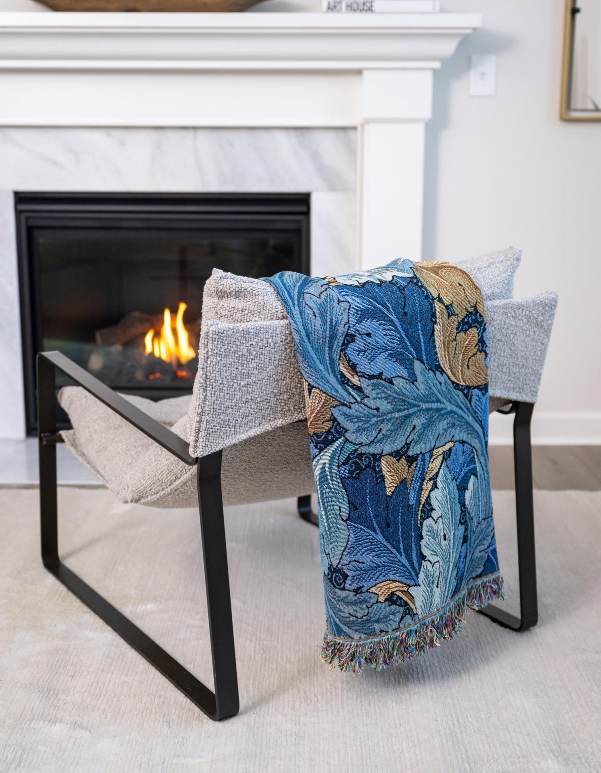 Fleece Haven Collection Area Rug -  Trenton Rectangle Blue  lifestyle 2