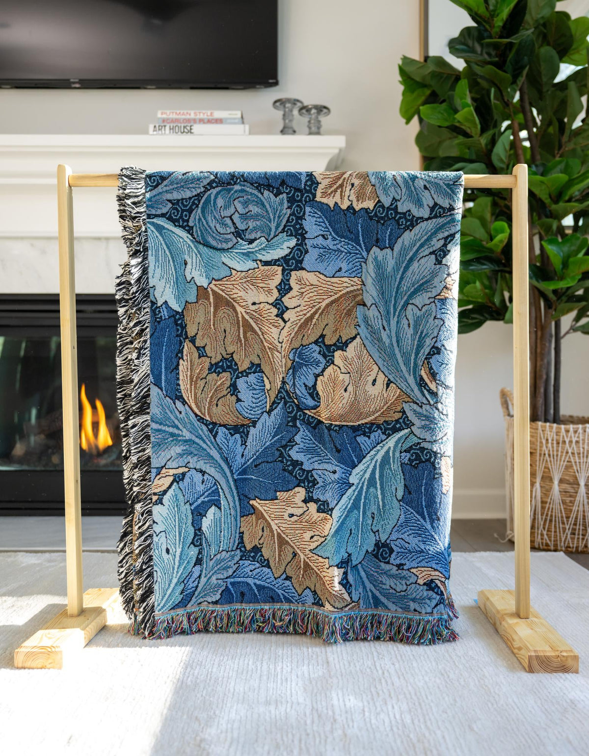 Fleece Haven Collection Area Rug -  Trenton Rectangle Blue  lifestyle 4