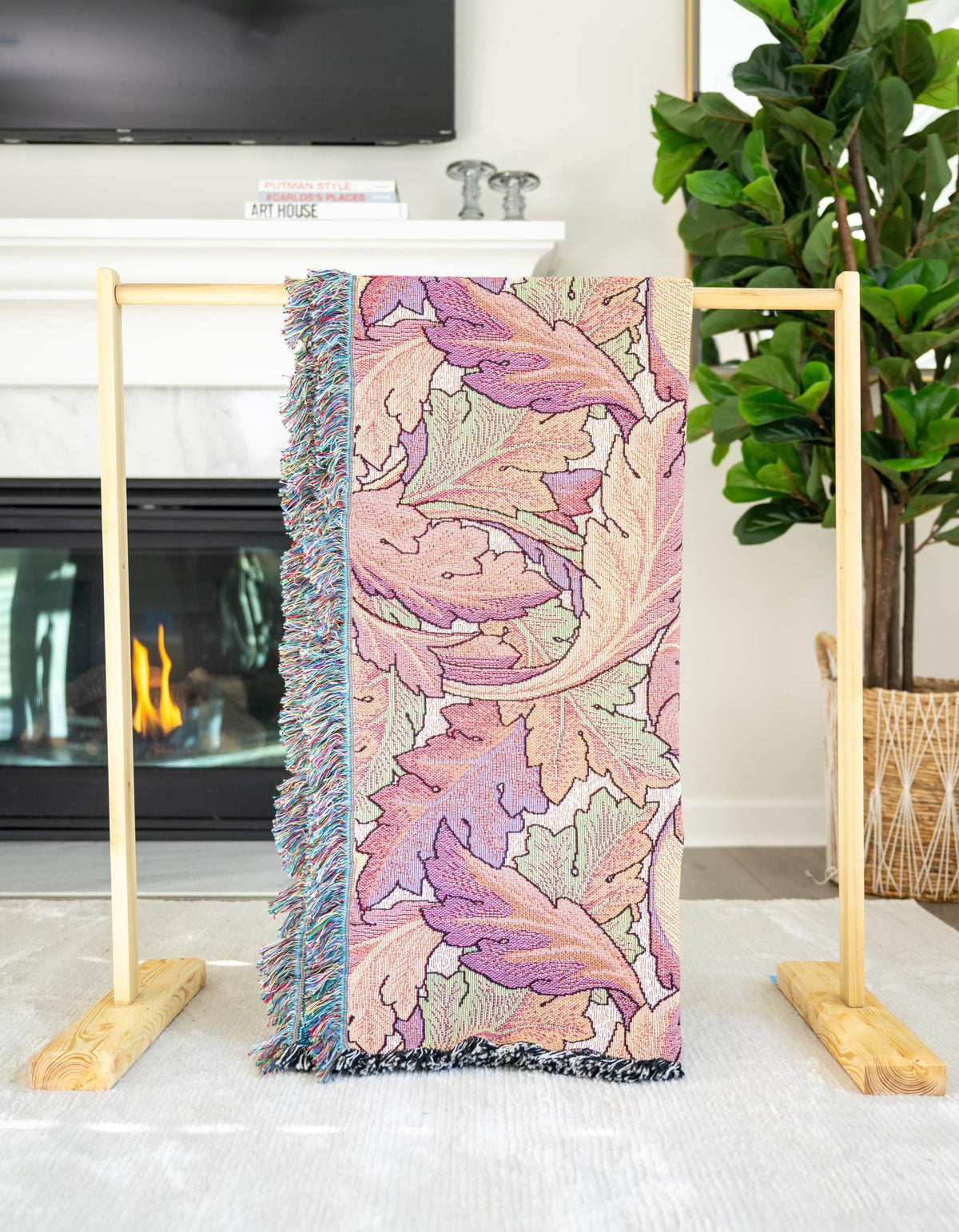 Fleece Haven Collection Area Rug -  Aurora Rectangle Pink  lifestyle 4