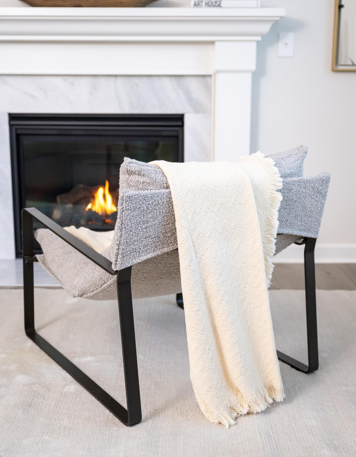 Fleece Haven Collection Area Rug -  Muncie Rectangle Tan  lifestyle 2