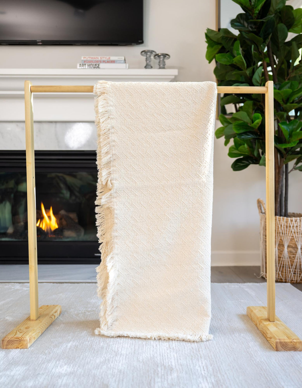 Fleece Haven Collection Area Rug -  Muncie Rectangle Tan  lifestyle 4