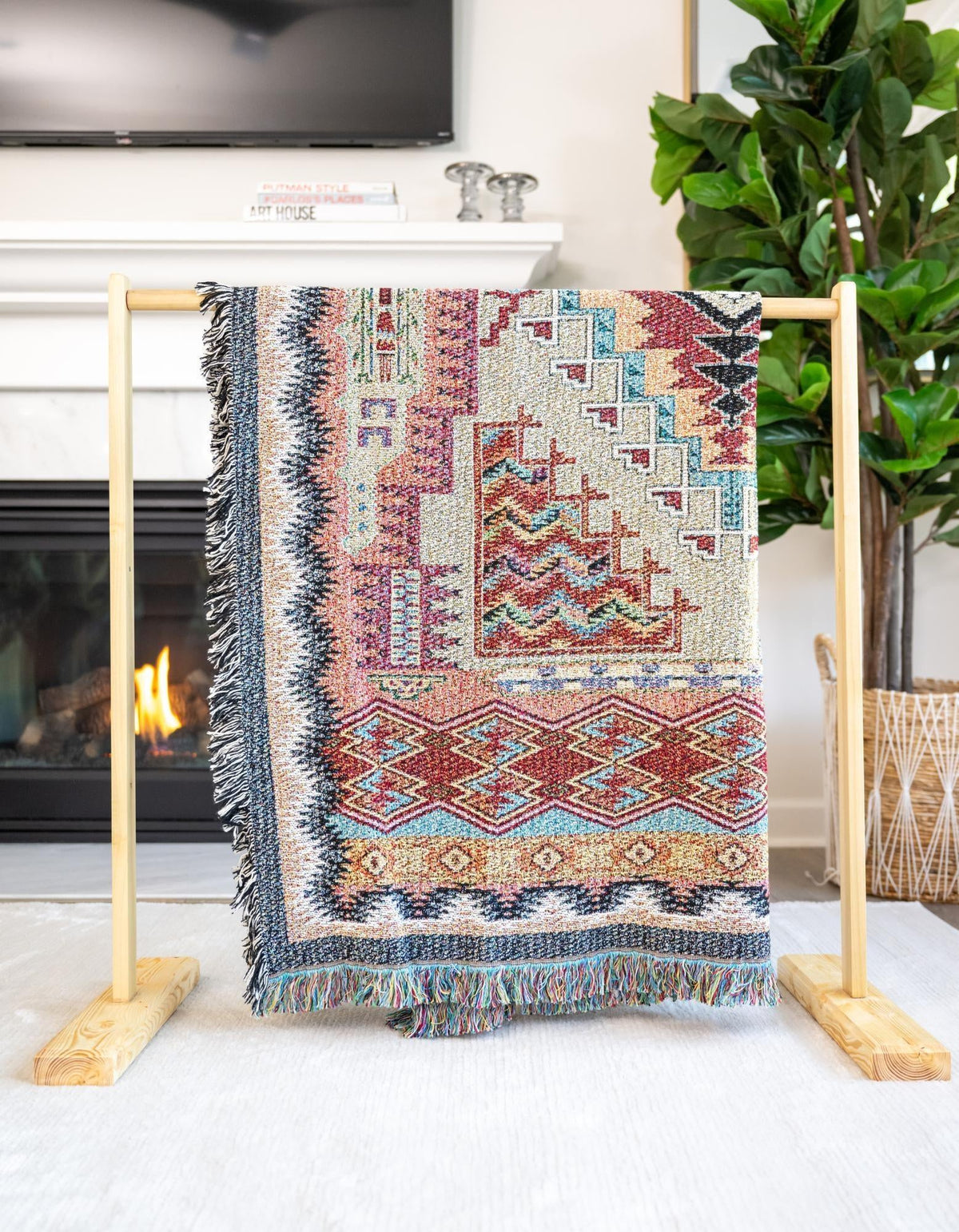 Fleece Haven Collection Area Rug -  TwinFalls Rectangle Multi  lifestyle 7