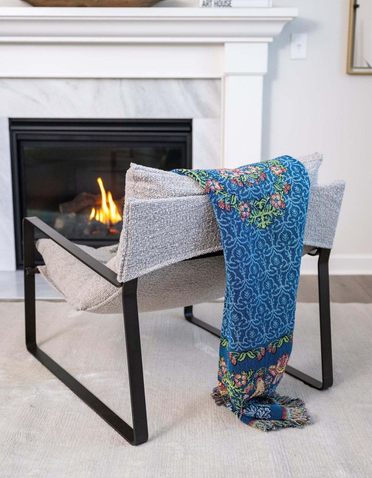 Fleece Haven Collection Area Rug -  Unionville Rectangle Blue  lifestyle 2