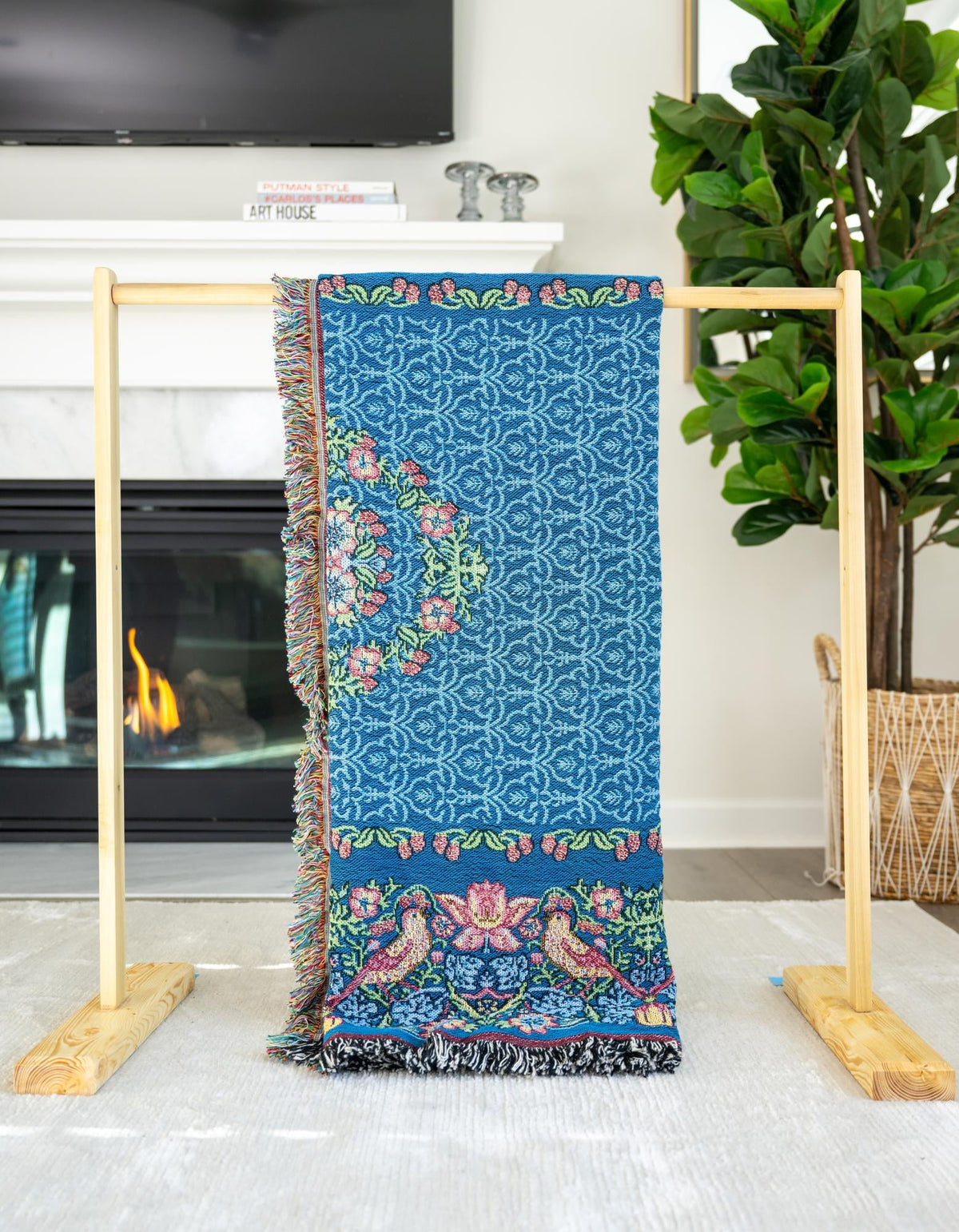 Fleece Haven Collection Area Rug -  Unionville Rectangle Blue  lifestyle 4