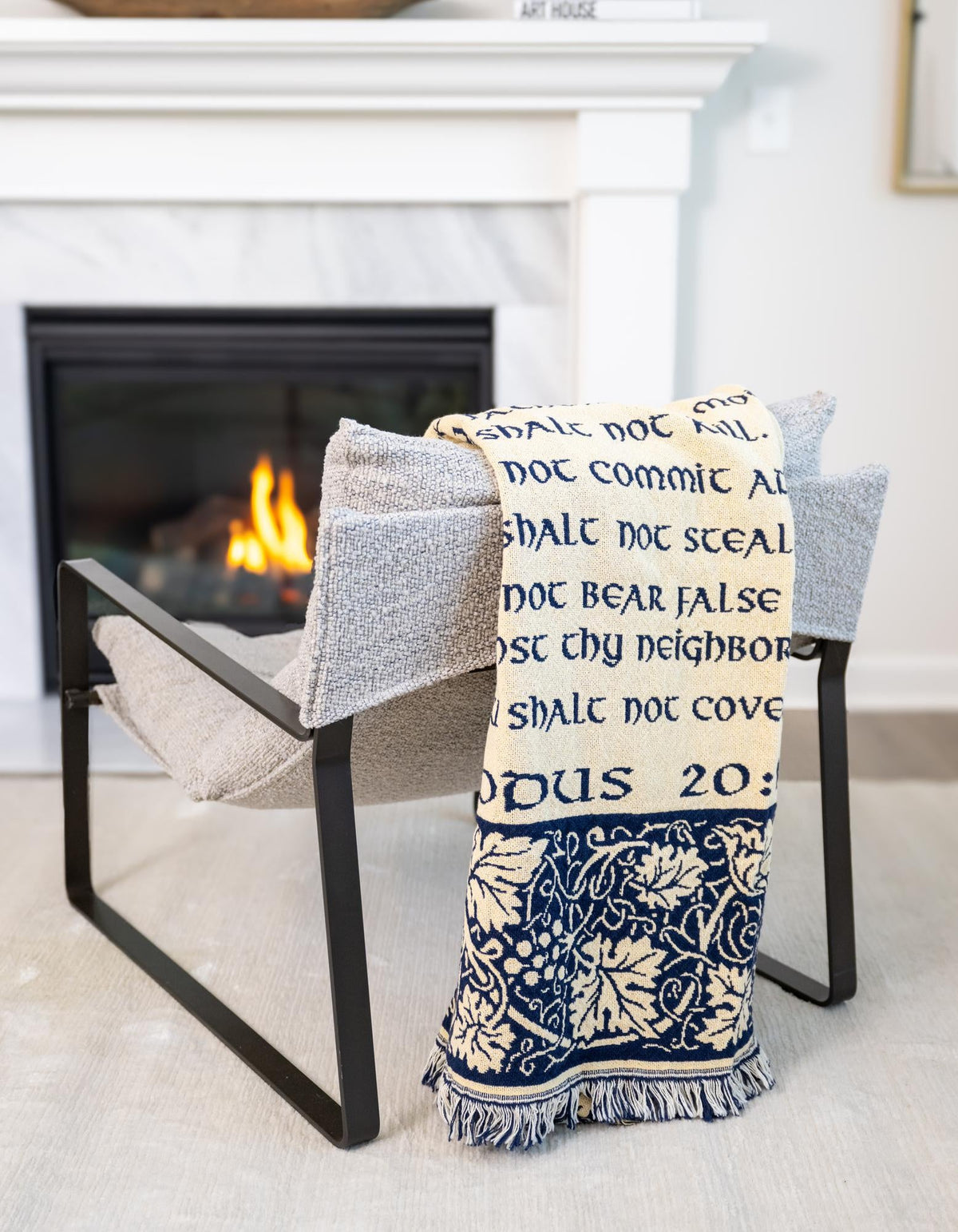 Fleece Haven Collection Area Rug -  Wray Rectangle Blue and White  lifestyle 2