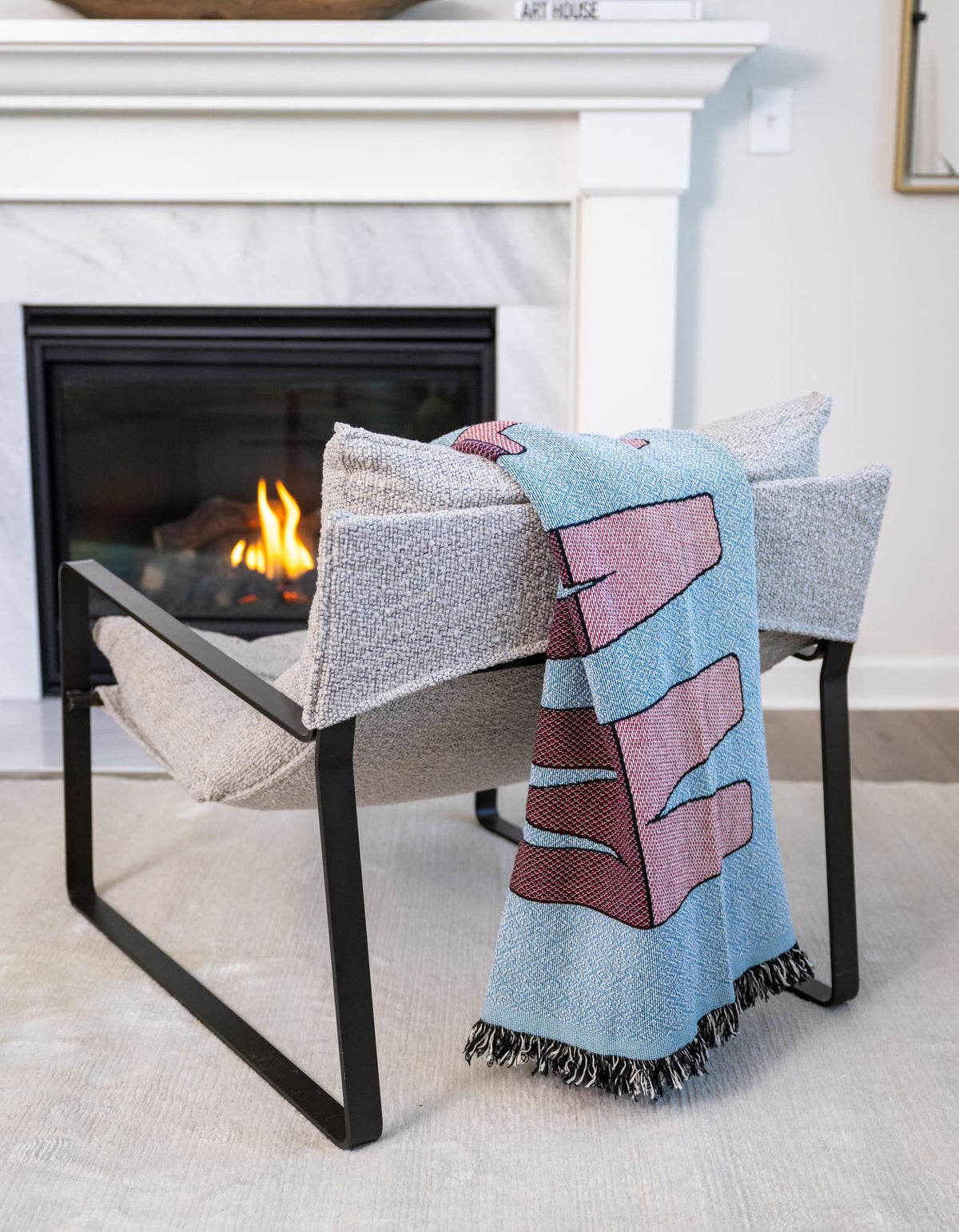 Fleece Haven Collection Area Rug -  Yukon Rectangle Blue  lifestyle 2