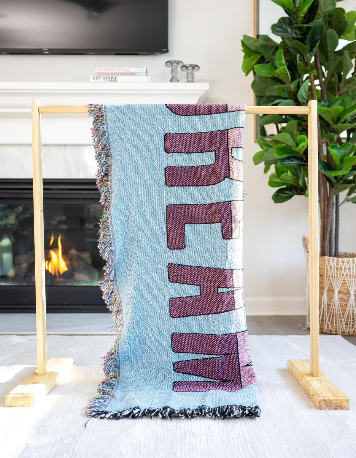 Fleece Haven Collection Area Rug -  Yukon Rectangle Blue  lifestyle 4