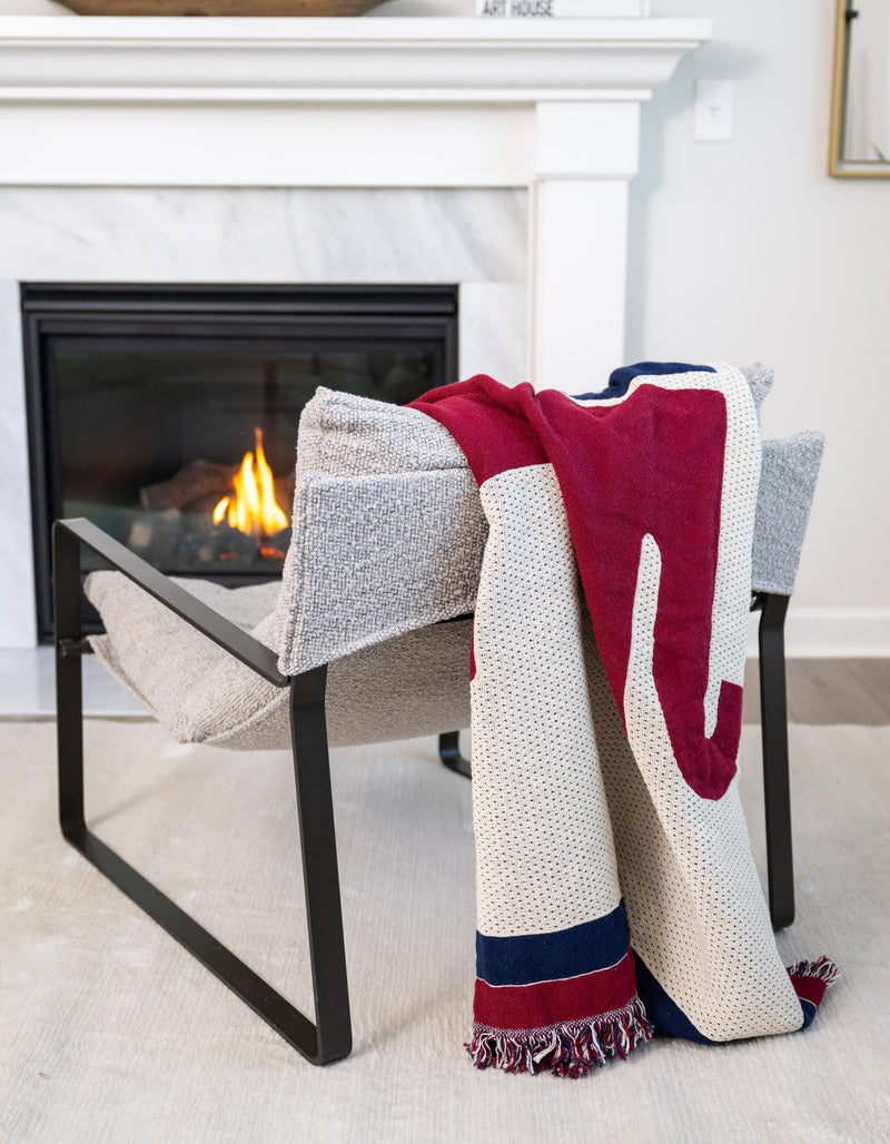 Fleece Haven Collection Area Rug -  Casper Rectangle Red and Blue  lifestyle 2