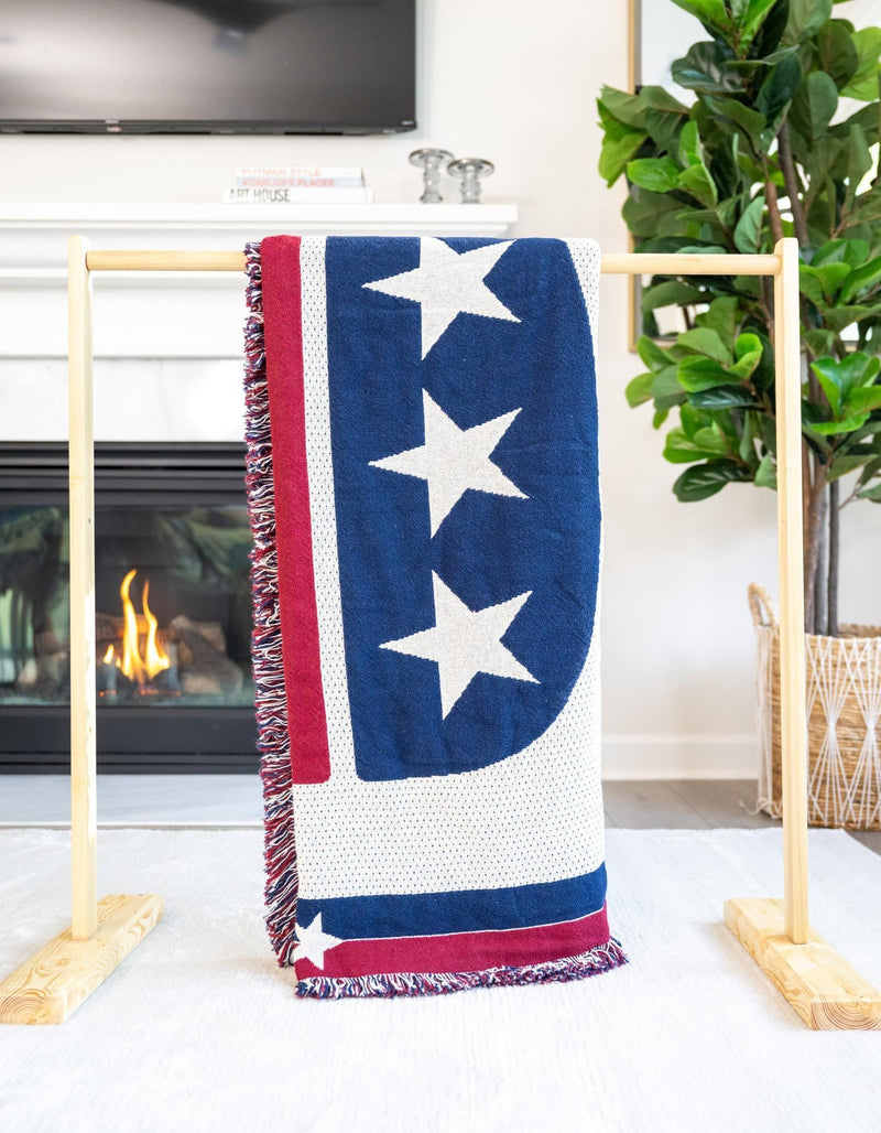 Fleece Haven Collection Area Rug -  Casper Rectangle Red and Blue  lifestyle 7
