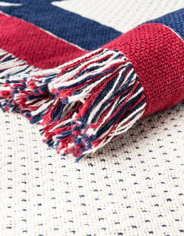 Fleece Haven Collection Area Rug -  Casper Rectangle Red and Blue  lifestyle 7