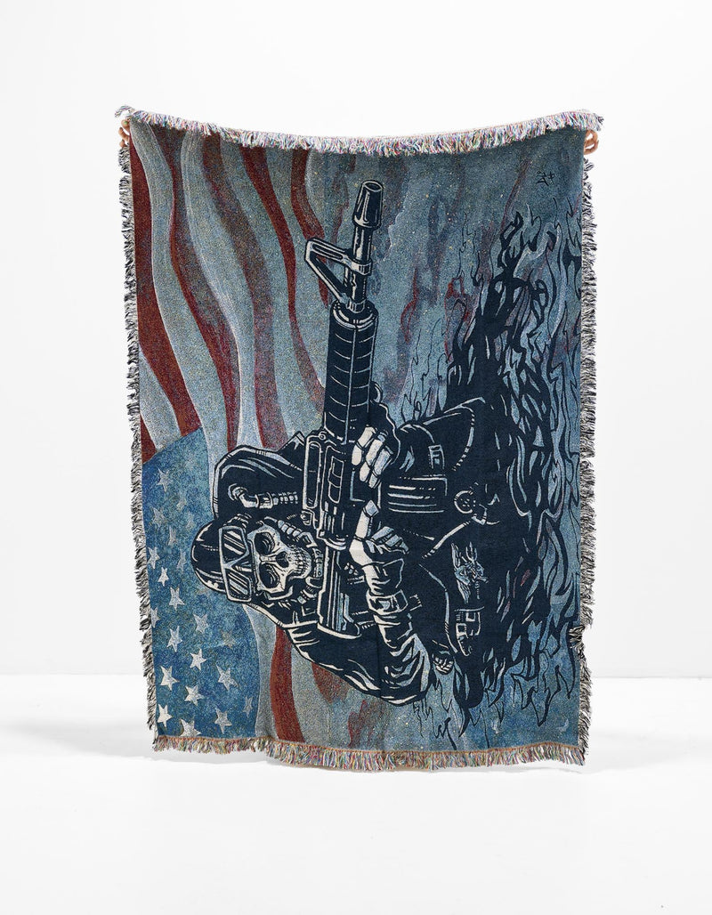 Fleece Haven Collection Area Rug -  Durango Rectangle Red and Blue  lifestyle 5