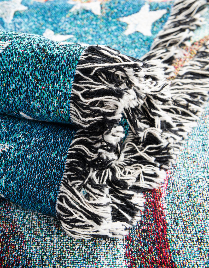 Fleece Haven Collection Area Rug -  Durango Rectangle Red and Blue  lifestyle 14