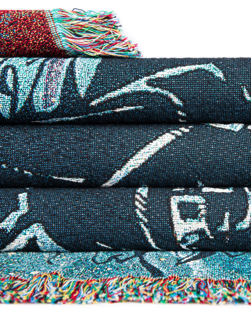 Fleece Haven Collection Area Rug -  Durango Rectangle Red and Blue  lifestyle 15