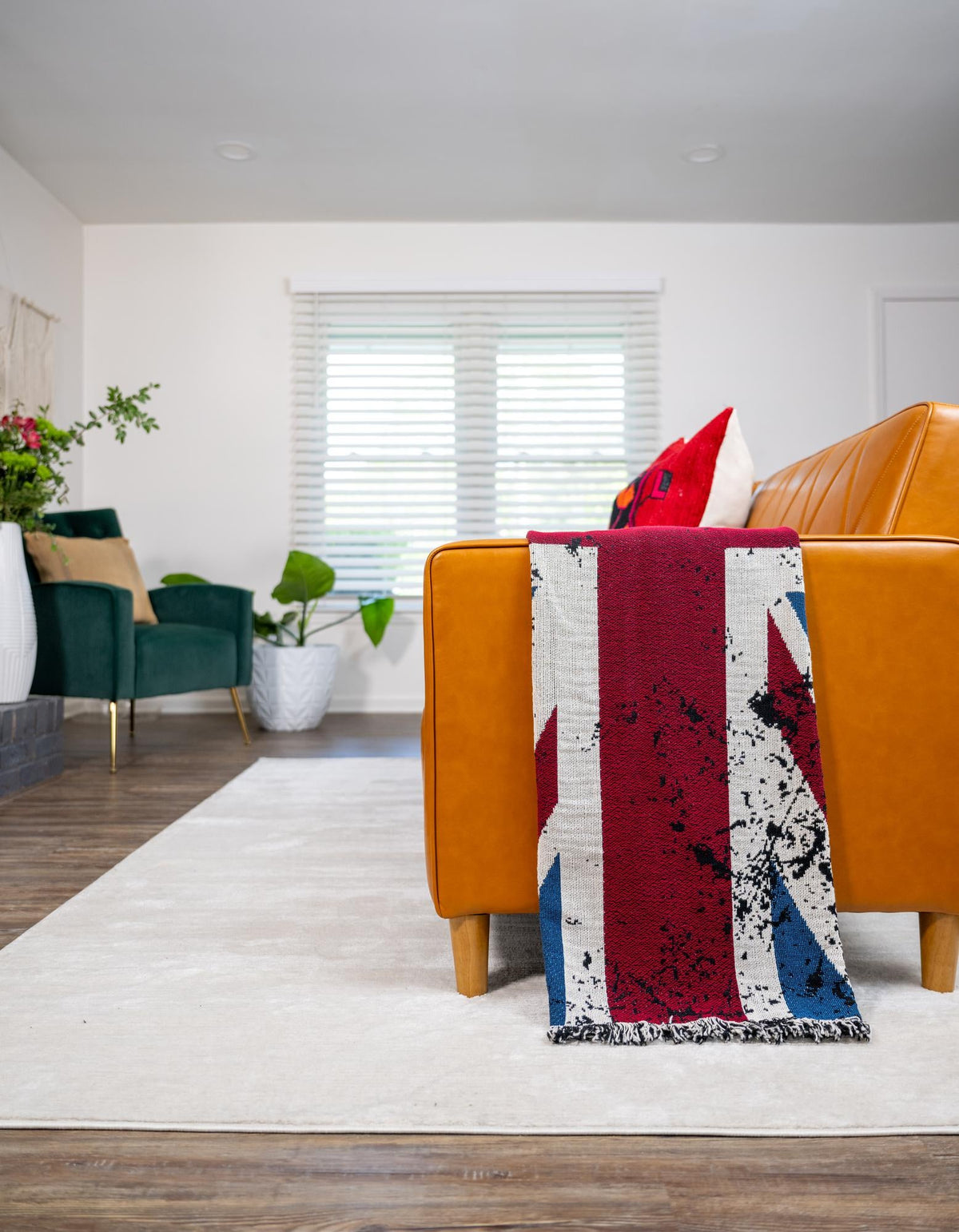 Fleece Haven Collection Area Rug -  Galveston Rectangle Red and Blue  lifestyle 3