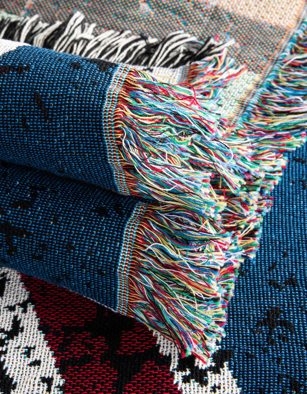 Fleece Haven Collection Area Rug -  Galveston Rectangle Red and Blue  lifestyle 14