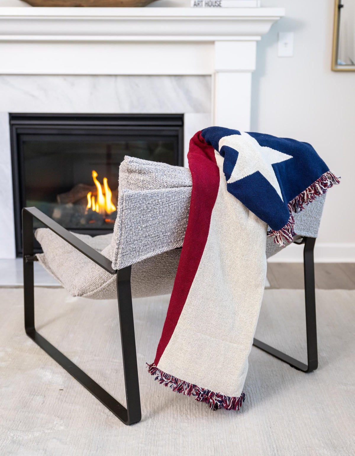 Fleece Haven Collection Area Rug -  Helena Rectangle Red and Blue  lifestyle 2