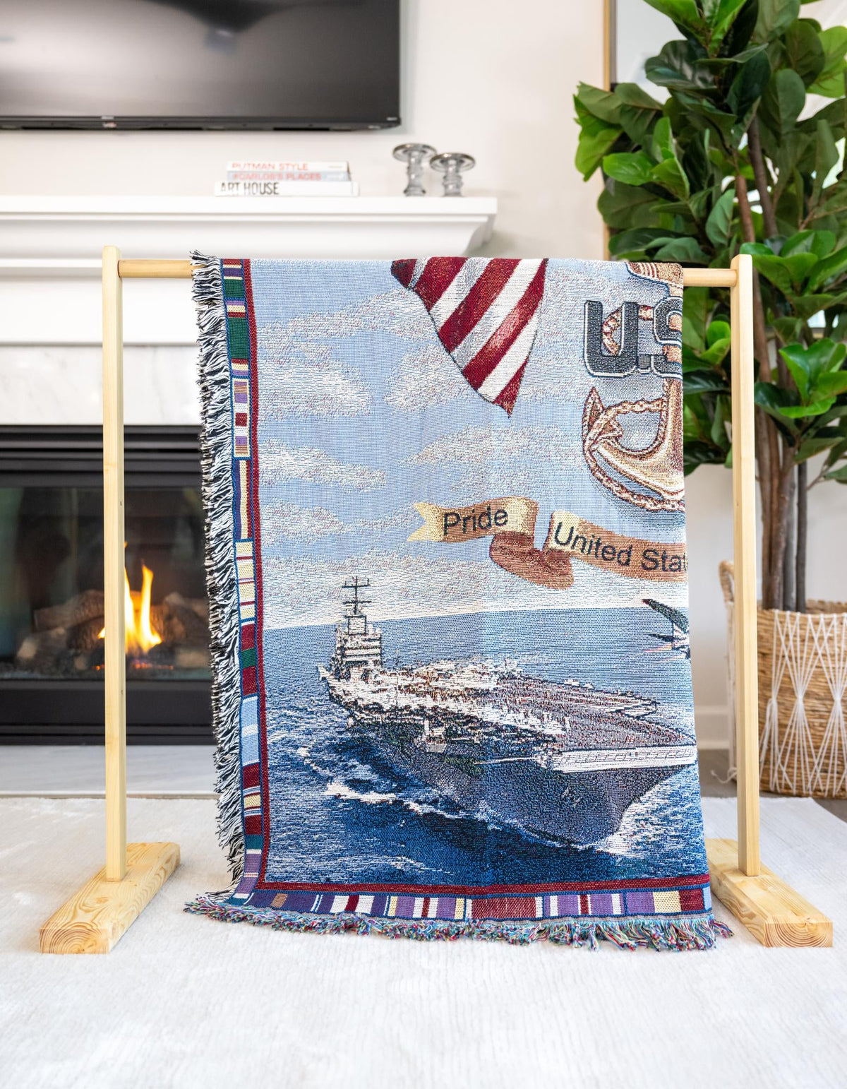 Fleece Haven Collection Area Rug -  Olympia Rectangle Blue  lifestyle 4
