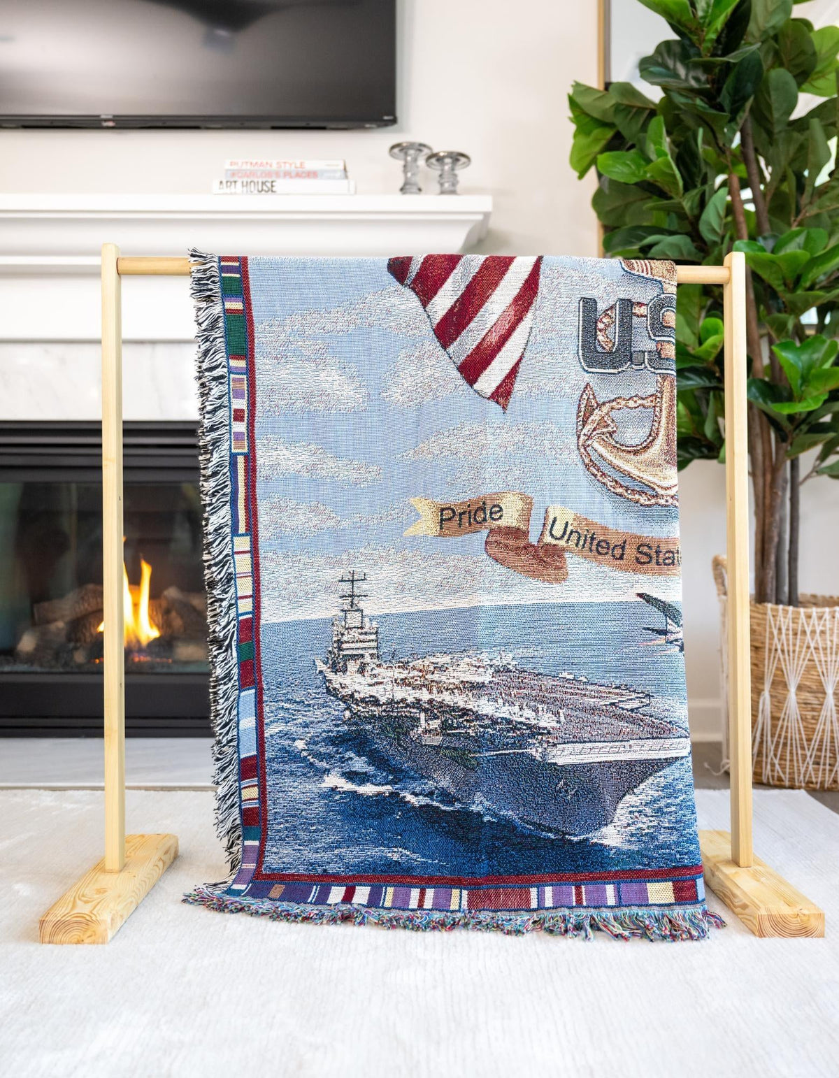 Fleece Haven Collection Area Rug -  Olympia Rectangle Blue  lifestyle 7